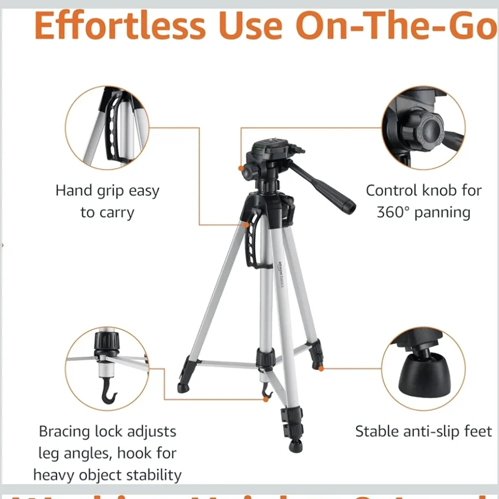 Versatile Silver Camera Tripod